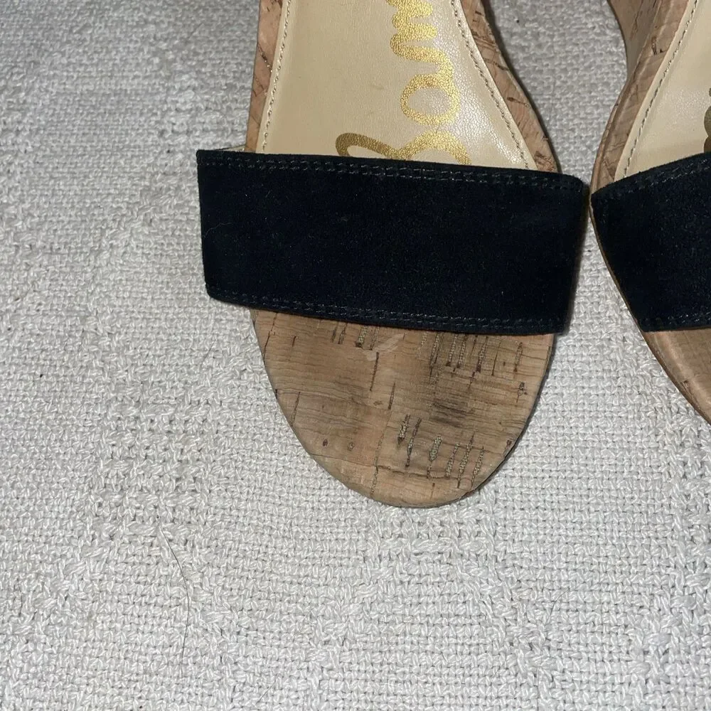 Sam Edelman Women’s Wedge Dress Shoes Size 6.5 M Black Ankle Strap Going out